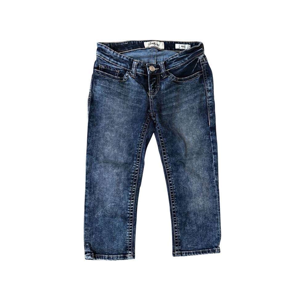 Daytrip Aries Skinny Jeans Womens 24 Blue Dark Wash Embroidered‎ Rhinestone